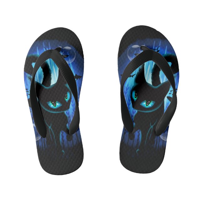 Aquaticat - Surreal Cat in Deep Ocean Fantasy Kid's Jandals (Footbed)