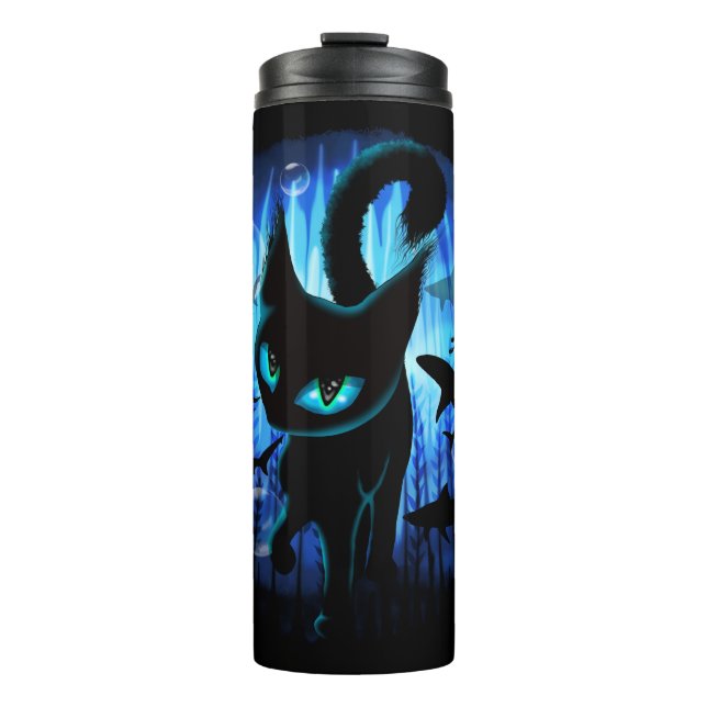Aquaticat - Surreal Cat in Deep Ocean Fantasy Thermal Tumbler (Front)