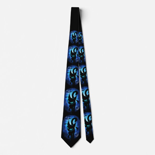 Aquaticat - Surreal Cat in Deep Ocean Fantasy Tie (Front)