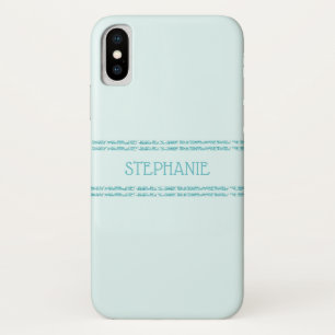 AquaTurquoise Glitter Stripes Personalised Case-Mate iPhone Case