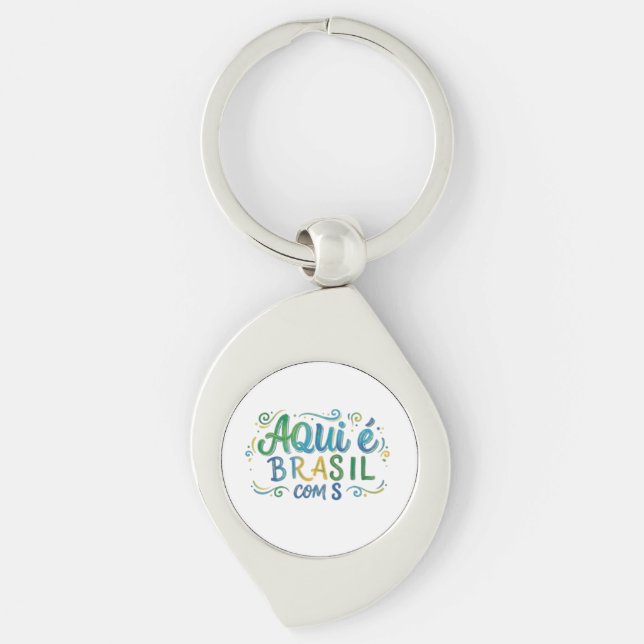 Aqui e Brasil com S Culture Key Ring (Front)