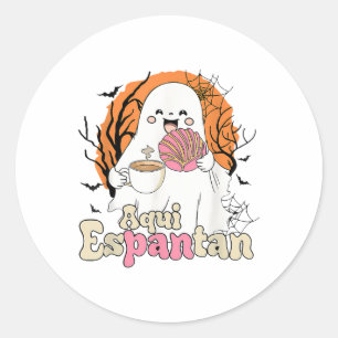 Aqui Espantan Pantasmas Ghost Conchas Halloween Me Classic Round Sticker