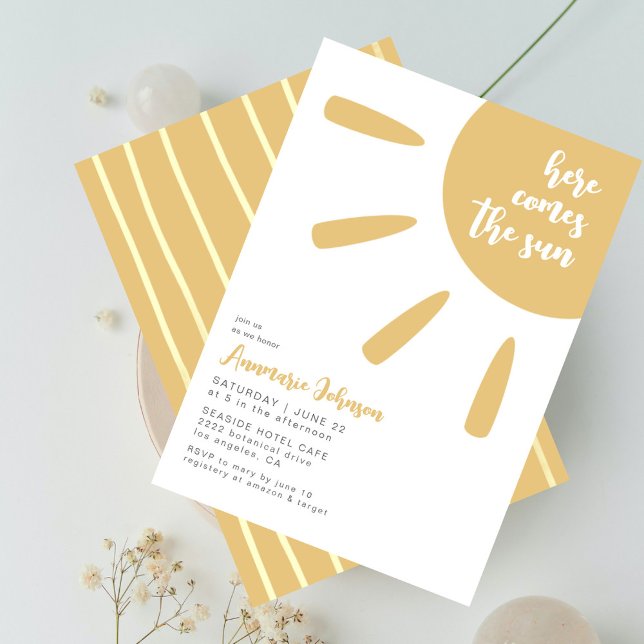 Aquí Viene El Baby Shower De Sun Boho Toffee Invitation (Creator Uploaded)