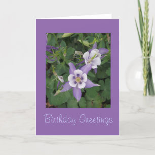 Aquilegia - Columbine Flower Birthday Card