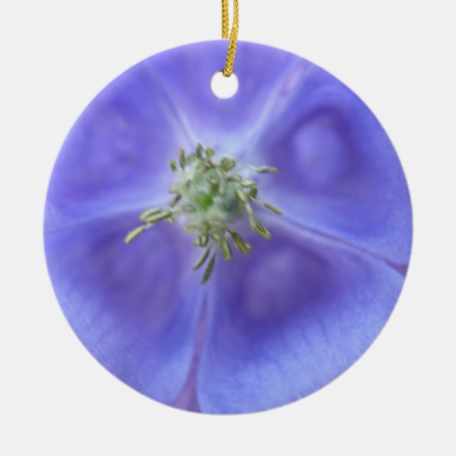 Aquilegia Flower Custom Birthday Ceramic Tree Decoration (Front)