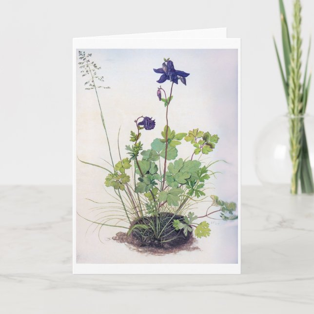 Aquilegia vulgaris Flower, Albrecht Durer Card (Front)
