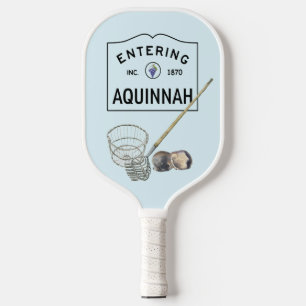 Aquinnah clamming themed pickleball racket paddle