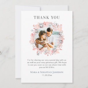 *~* AR16 Watercolor Elegant Trendy Wedding Thank You Card