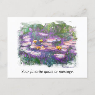 ** AR23 Monet Lily Pads Pond Fine Art Personalise  Postcard