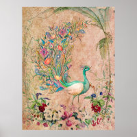 *~* AR23 Vintage Victorian Peacock Art Nouveau