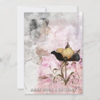 *~* AR26 Pink 3 QR Victorian RSVP PHOTO Wedding
