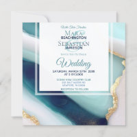 ~ AR66 QR RSVP Agate Marble Gold Wedding