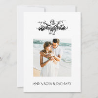 *~* AR6 Victorian QR PHOTO RSVP Wedding Cherub