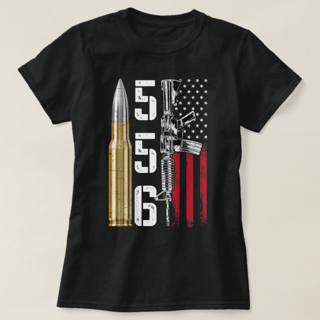Ar-15 American Flag Ar15 Rifle Sling Gift Gun Owne T-Shirt (Design Front)