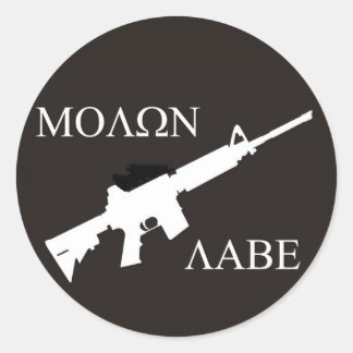 AR-15 Molon Labe Classic Round Sticker