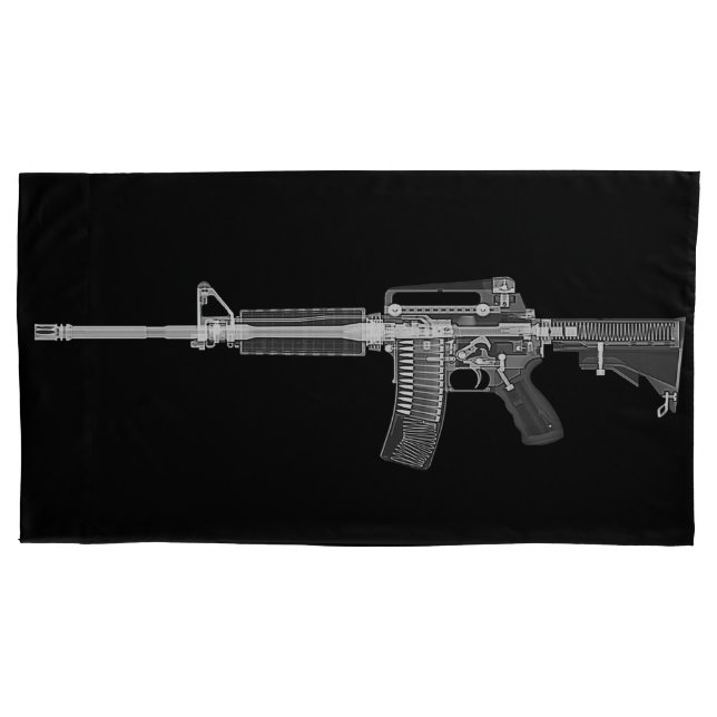 AR-15 Rifle Gun Firearm Military X-ray Weapon HQ Pillowcase (Front)