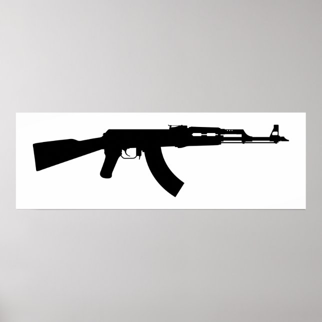 AR-15 Rifle Silhouette Poster (Front)
