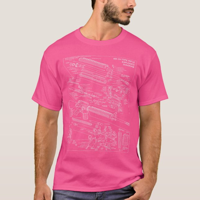 Ar-15 Schematic Diagram T-Shirt (Front)