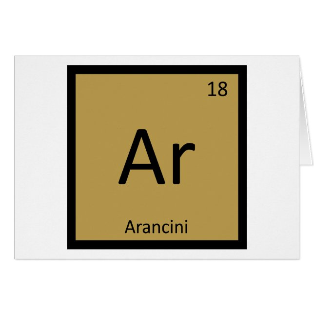 Ar - Arancini Appetizer Chemistry Periodic Table (Front Horizontal)