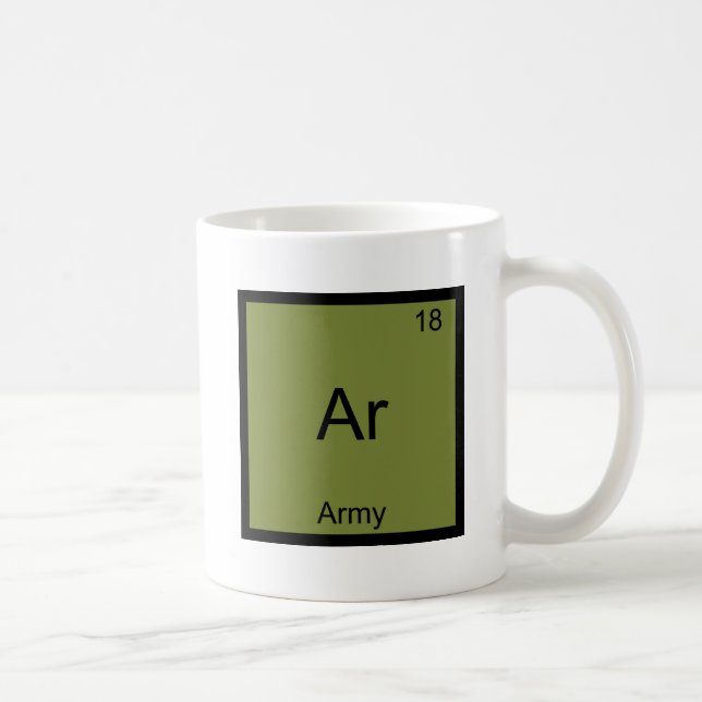 Ar - Army Military Chemistry Element Symbol Tee Coffee Mug (Right)