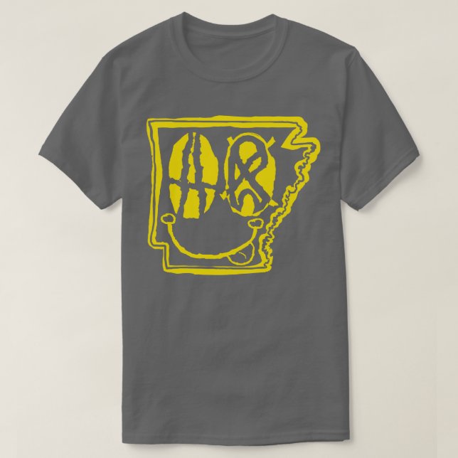 AR Eyes Arkansas Grunge Smiling Face Yellow T-Shirt (Design Front)