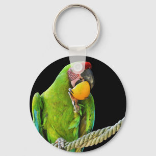 Ara Militaris Green Parrot Key Ring