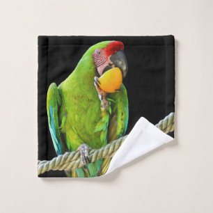 Ara Militaris Green Parrot Wash Cloth