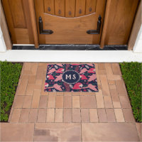 Ara Parrot Red Tropical Pattern Monogram