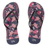 Ara Parrot Tropical Pattern Drawing Monogram Name