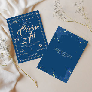 Arab Blue Wedding Invitation for Perfect Day