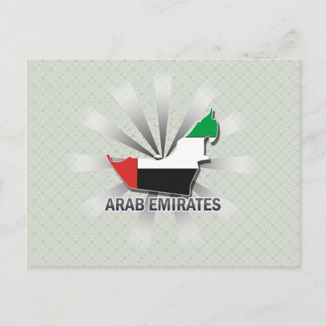Arab Emirates Flag Map 2.0 Postcard (Front)