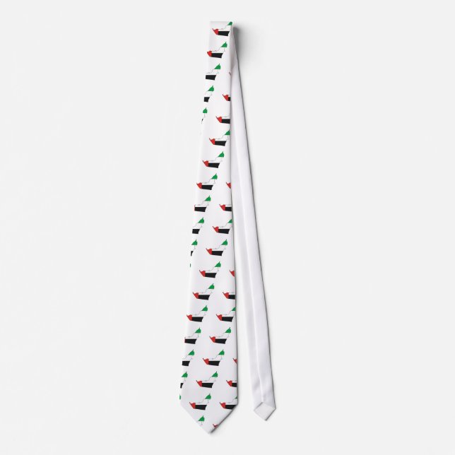 Arab Emirates Flag Map full size Tie (Front)