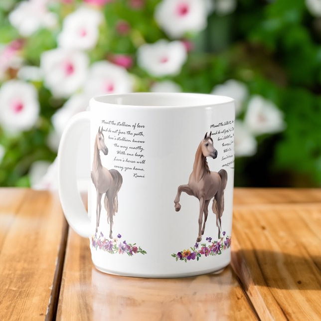 Arab horse and Rumi quote mug (Arab horse and Rumi quote mug Arabian horse gifts horse lovers gifts)
