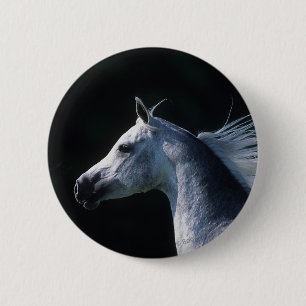 Arab Horse Headshot 2 6 Cm Round Badge