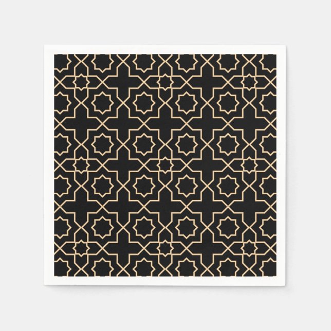 Arab islamic gold black pattern napkin (Front)