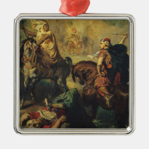 Arab Tribal Chiefs in Single Combat Metal Tree Decoration