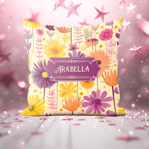 Arabella Cascading Modern Floral Pattern Cushion