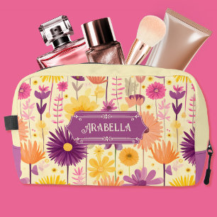 Arabella Cascading Modern Floral Pattern Dopp Kit