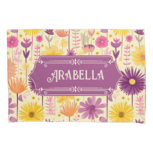 Arabella Cascading Modern Floral Pattern Pillowcase