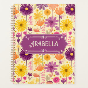 Arabella Cascading Modern Floral Pattern Planner