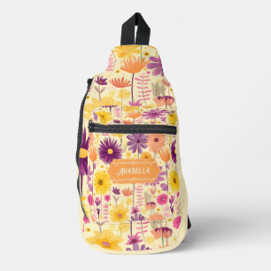 Arabella Cascading Modern Floral Pattern Sling Bag