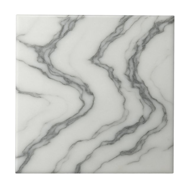 Arabescato Flow – Elegant Swirling White Marble   Tile (Front)