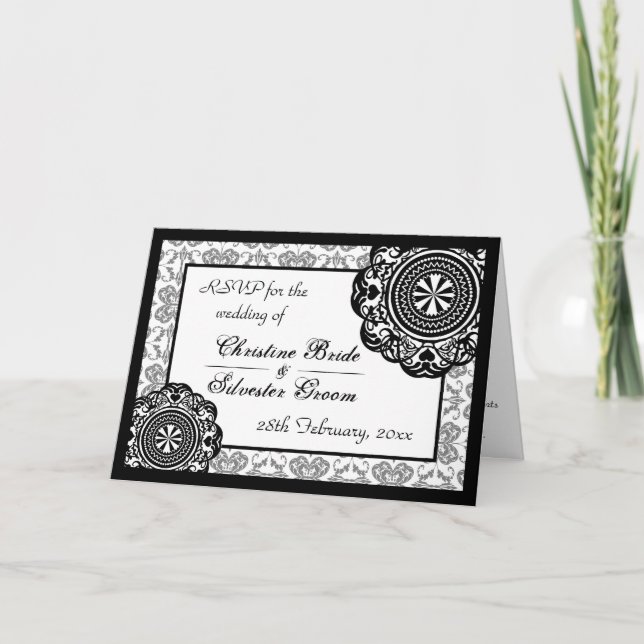 Arabesque Black Lace, RSVP card (Front)