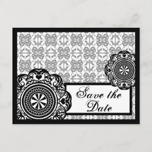 Arabesque Black Lace, save the date postcard