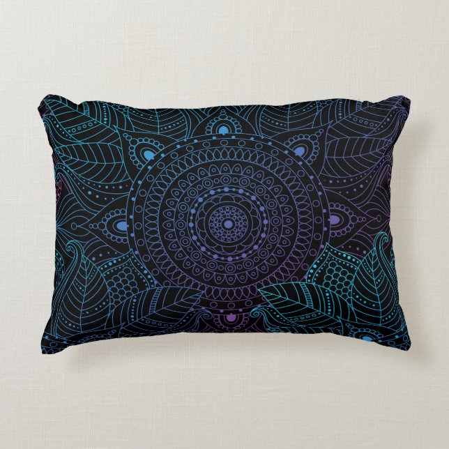 Arabesque Bliss: Oriental Mandala Magic Decorative Cushion (Front)
