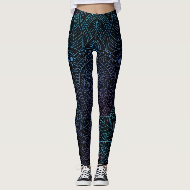 Arabesque Bliss: Oriental Mandala Magic Leggings (Front)
