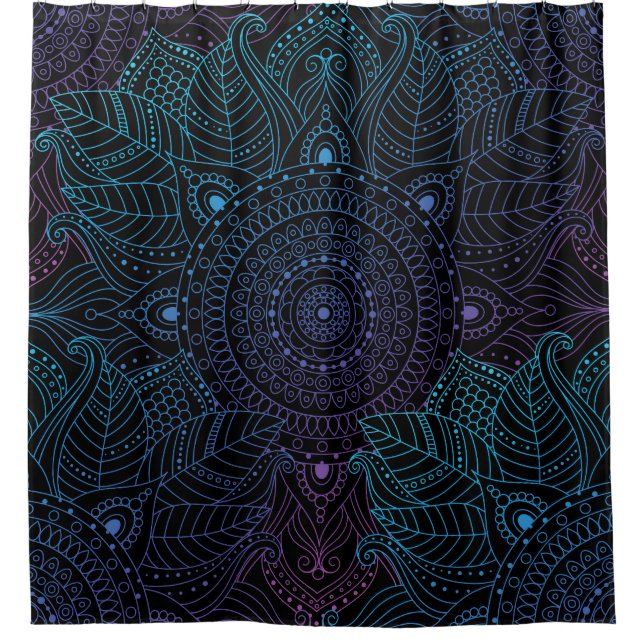 Arabesque Bliss: Oriental Mandala Magic Shower Curtain (Front)