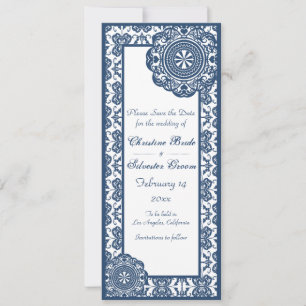 Arabesque Blue Lace, 4x9.25 save the date