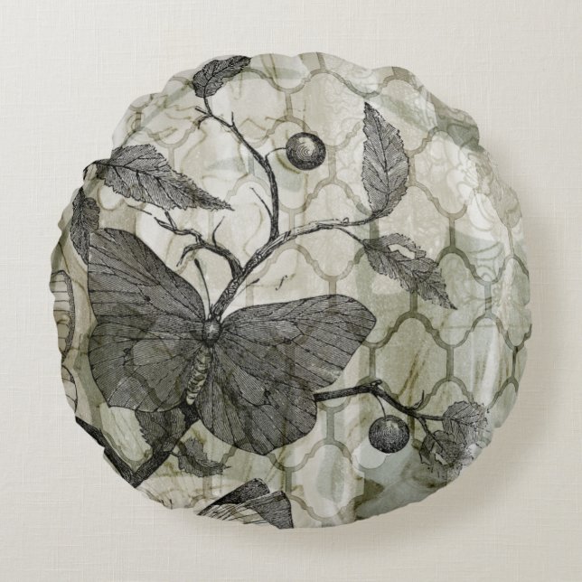 Arabesque Butterflies I Round Cushion (Front)