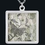 Arabesque Butterflies I Silver Plated Necklace<br><div class="desc">Butterflies & Insects</div>